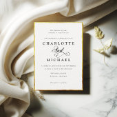 dun gouden rand lijst huwelijksuitnodiging kaart