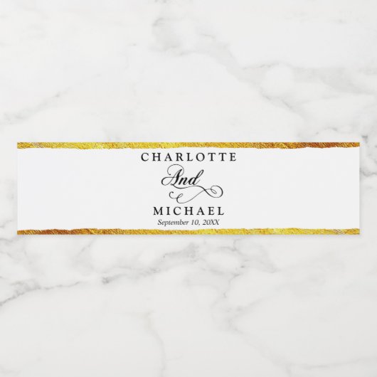  dun gouden randwaterflesetiket waterfles etiket (Enkel label)