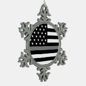 Dun grijs correctiemiddel tin sneeuwvlok ornament (Links)