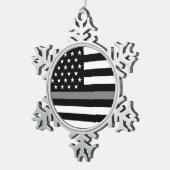 Dun grijs correctiemiddel tin sneeuwvlok ornament (Rechts)