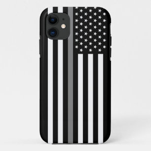 Dun. Grijze lijn correctiefunctionaris vlag Case-Mate iPhone Case