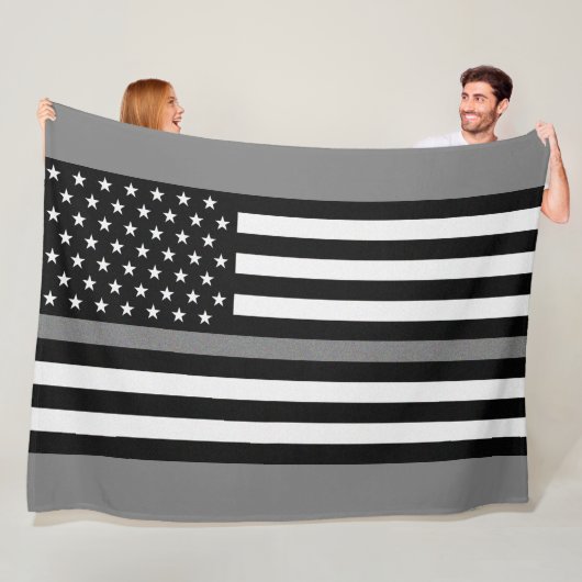 Dun. Grijze lijn correctiefunctionaris vlag Fleece Deken (In situ)