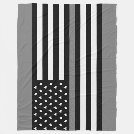 Dun. Grijze lijn correctiefunctionaris vlag Fleece Deken (Voorkant)