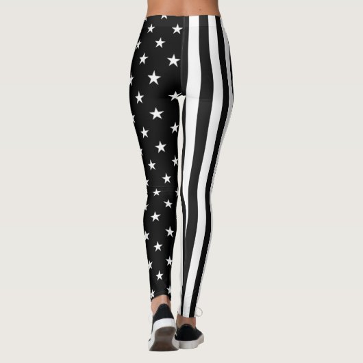 Dun. Grijze lijn correctiefunctionaris vlag Leggings (Achterkant)