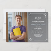 Dun Lijst Chalkboard Afstuderen Fotouitnodiging Kaart (Voorkant)