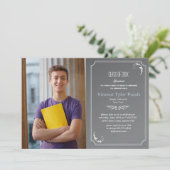 Dun Lijst Chalkboard Afstuderen Fotouitnodiging Kaart (Staand voorkant)