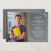 Dun Lijst Chalkboard Afstuderen Fotouitnodiging Kaart (Voorkant / Achterkant)