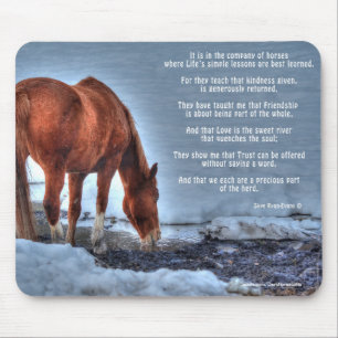 Dun Ranch Horse Drink op Pool Equine Photo Muismat