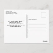 Dun Red Line Fireman brandweerman Hartelijk dank Briefkaart (Achterkant)