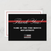 Dun Red Line USA Flag Firefighter Appreciation Bedankkaart (Voorkant / Achterkant)