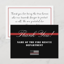 Dun Red Line USA Flag Firefighter Appreciation Bedankkaart