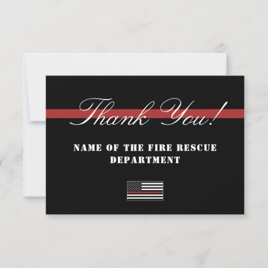 Dun Red Line USA Flag Firefighter Appreciation Bedankkaart (Voorkant)