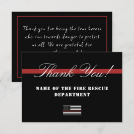 Dun Red Line USA Flag Firefighter Appreciation Bedankkaart