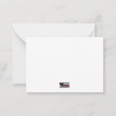 Dun Red Line USA Flag Firefighter Appreciation Notitiekaartje (Achterkant)