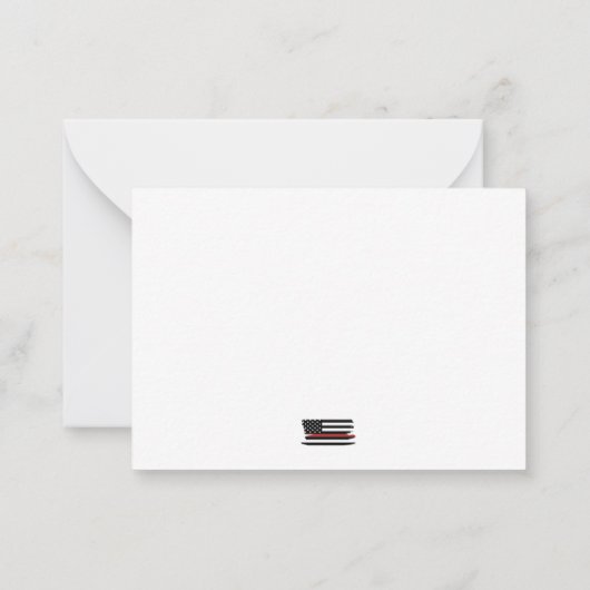 Dun Red Line USA Flag Firefighter Appreciation Notitiekaartje (Achterkant)