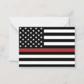 Dun Red Line USA Flag Firefighter Appreciation Notitiekaartje (Voorkant)