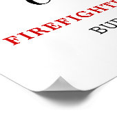 Dun rode lijn Foto van brandweerman Poster (Hoek)