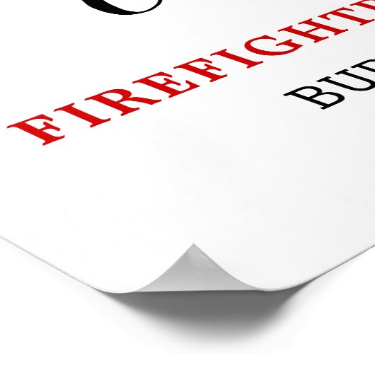 Dun rode lijn Foto van brandweerman Poster (Hoek)