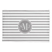 Dun streepjespatroon, monogram kussensloop (Achterkant)