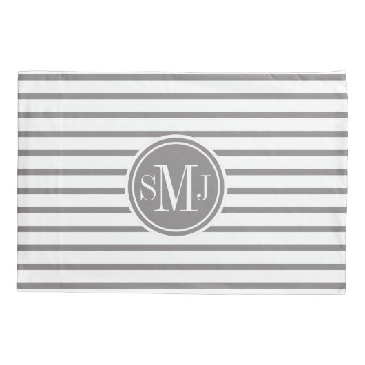 Dun streepjespatroon, monogram kussensloop (Achterkant)