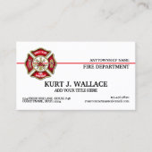 Dun Visitekaartje voor brandbestrijding langs de r (Voorkant)