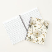 Dun waterverf wit bloempatroon notitieboek (Binnen)