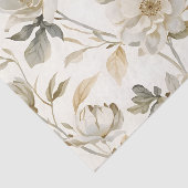 Dun waterverf wit bloempatroon tissuepapier (Detail)
