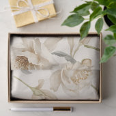 Dun waterverf wit bloempatroon tissuepapier (Geschenk)
