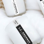 Dun zwart-wit kaarsetiket labels