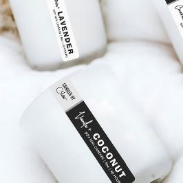 Dun zwart-wit kaarsetiket labels