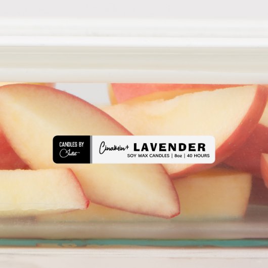 Dun zwart-wit kaarsetiket labels (Aangebracht)