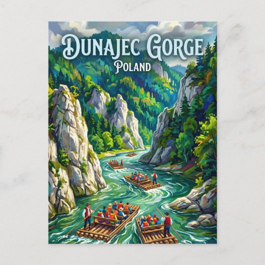 Dunajec-rivierkloof Polen Briefkaart (Voorkant)