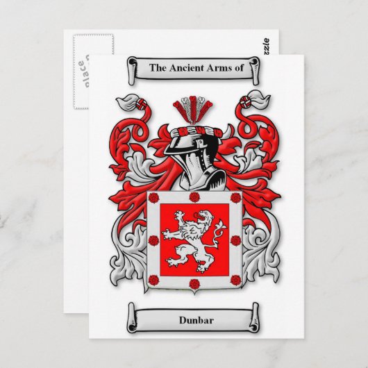 Dunbar Coat of Arms Briefkaart (Voorkant / Achterkant)