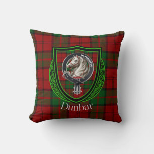 Dunbar Schotse Clan Tartan en Crest Kussen