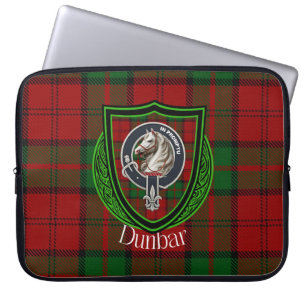 Dunbar Schotse Clan Tartan en Wapen  Laptop Sleeve