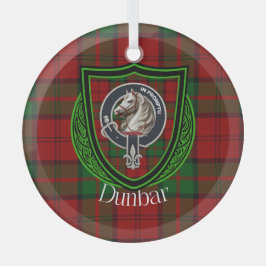 Dunbar Scottish Clan Tartan & Crest Glas Ornament