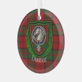 Dunbar Scottish Clan Tartan & Crest Glas Ornament (Voorkant links)