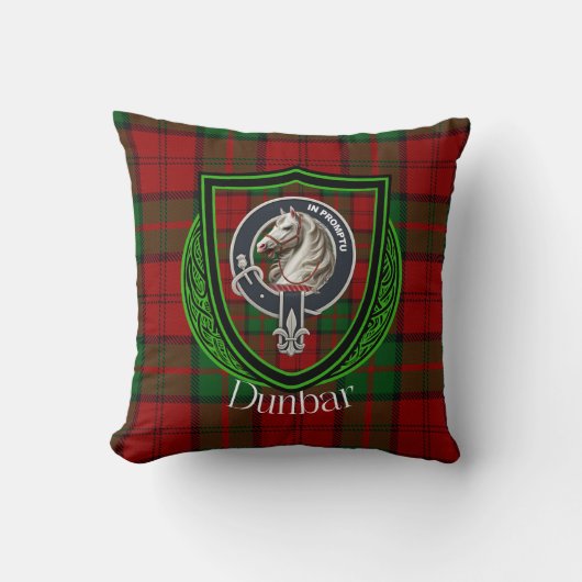 Dunbar Scottish Clan Tartan & Crest Kussen (Voorkant)