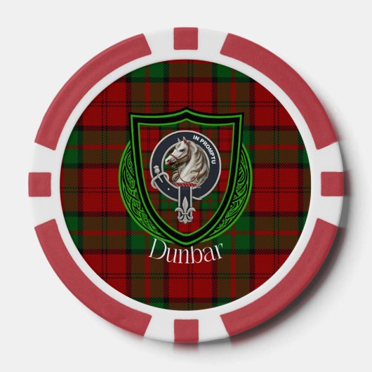 Dunbar Scottish Clan Tartan & Crest Poker Chips (Voorkant)