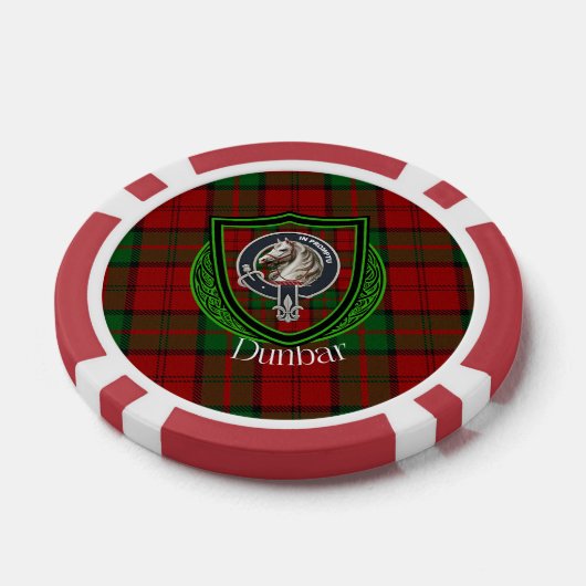 Dunbar Scottish Clan Tartan & Crest Poker Chips (Enkel)