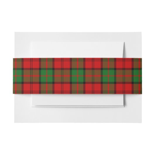 Dunbar Scottish Tartan Belly Band Uitnodigingen Wikkel (Voorkant Voorbeeld)