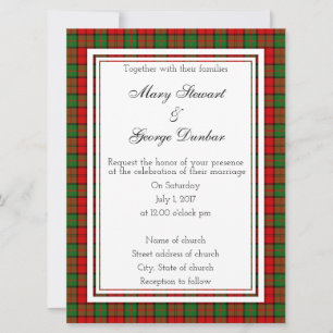 Dunbar Scottish Wedding Invitation Kaart