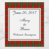 Dunbar Scottish Wedding Wine Label Wijn Etiket (Enkel label)
