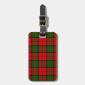 Dunbar tartan red green plaid bagagelabel (Voorkant verticaal)