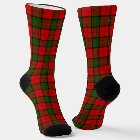 Dunbar tartan red green plaid sokken (Gebogen)