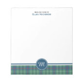 Duncan Clan Ancient Tartan Monogram Note Pad Notitieblok (Voorkant)