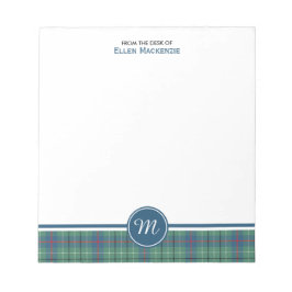 Duncan Clan Ancient Tartan Monogram Note Pad Notitieblok