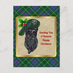 Duncan Clan Badge & Tartan KerstBriefkaart Briefkaart