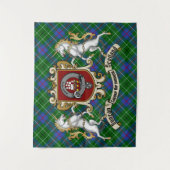 Duncan Clan Badge & Unicorns met Tartan Wandkleed (Voorkant)