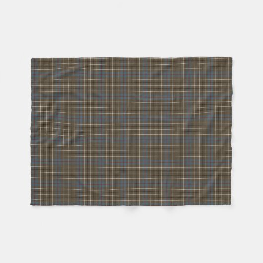 Duncan Clan Brown en Grey Reproduction Tartan Fleece Deken (Voorkant (Horizontaal))